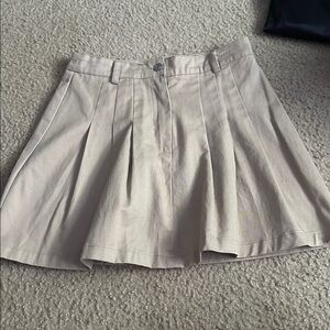 Chic Beige Pleated Skirt